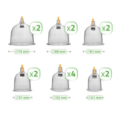 -1-Vacuum cupping cups, fireless, with pump, set of 14 pcs. -1