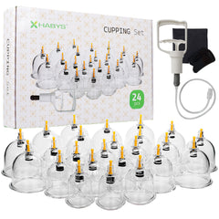 --Vacuum cupping cups, fireless, with pump, set of 24 pcs.-