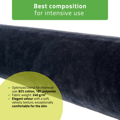 -2-Velour cover with elastic for bolster, 15 × 60 cm black-2