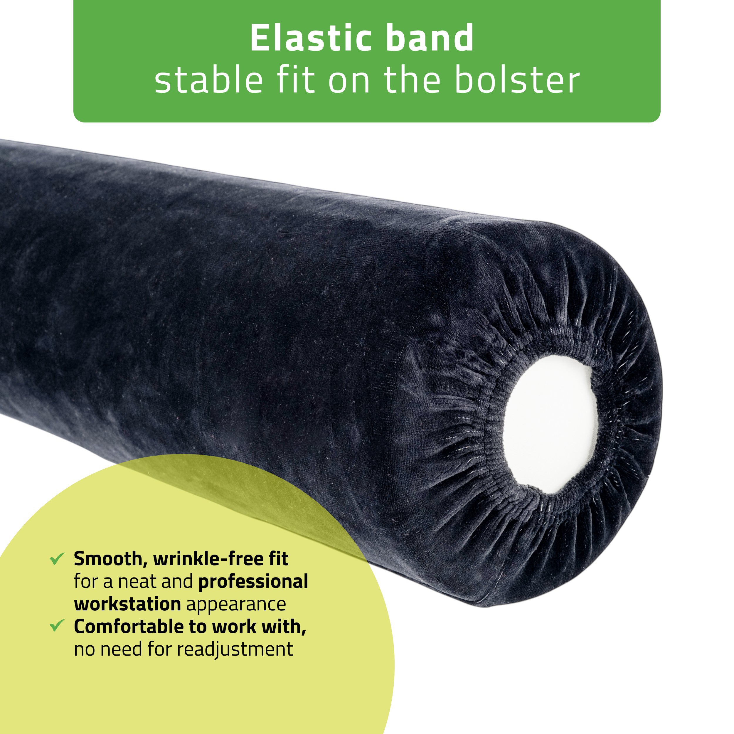 -3-Velour cover with elastic for bolster, 15 × 60 cm black-3