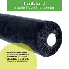 -3-Velour cover with elastic for bolster, 15 × 60 cm black-3
