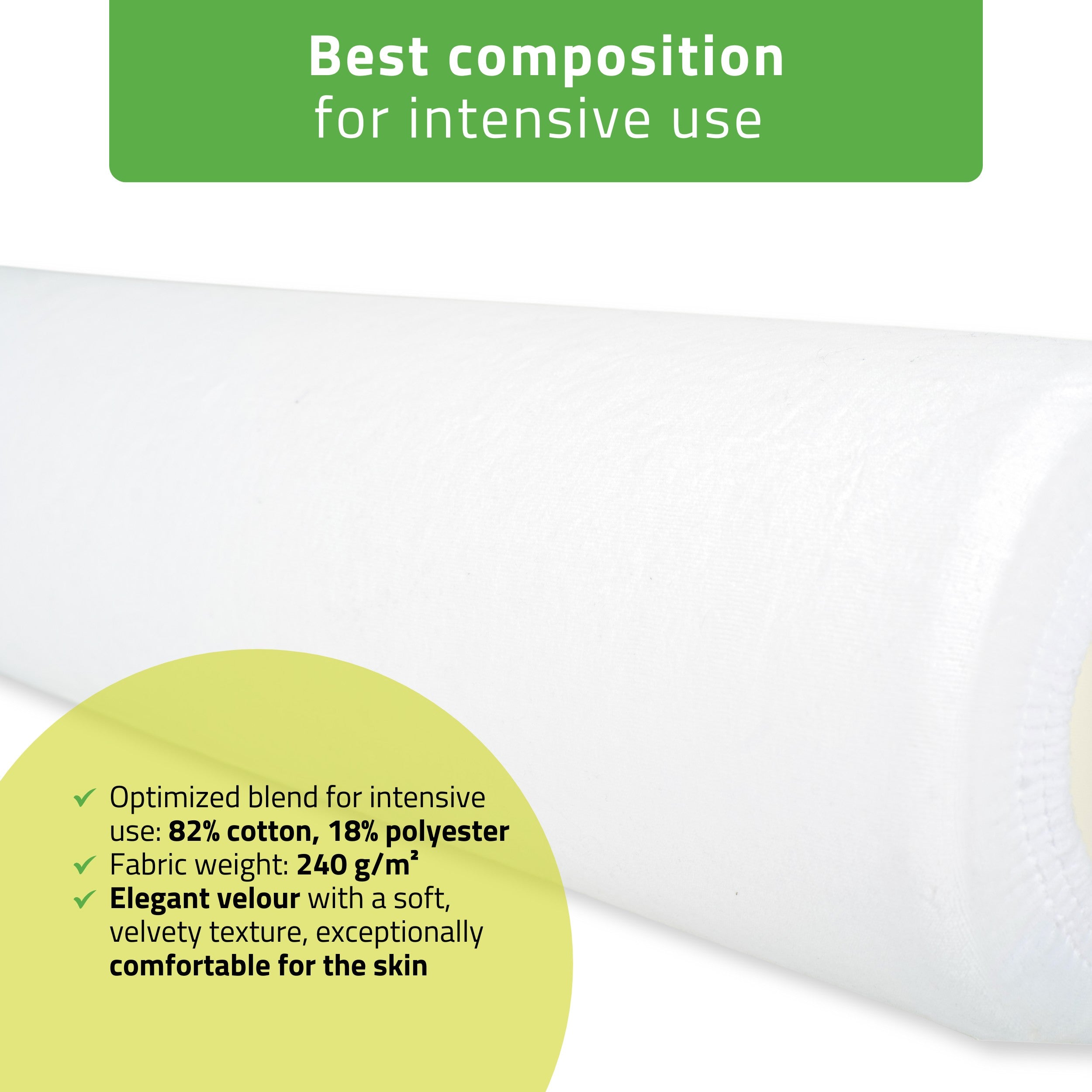 -2-Velour cover with elastic for bolster, 15 × 60 cm white-2