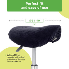 -1-Velour cover with elastic for stool, black-1