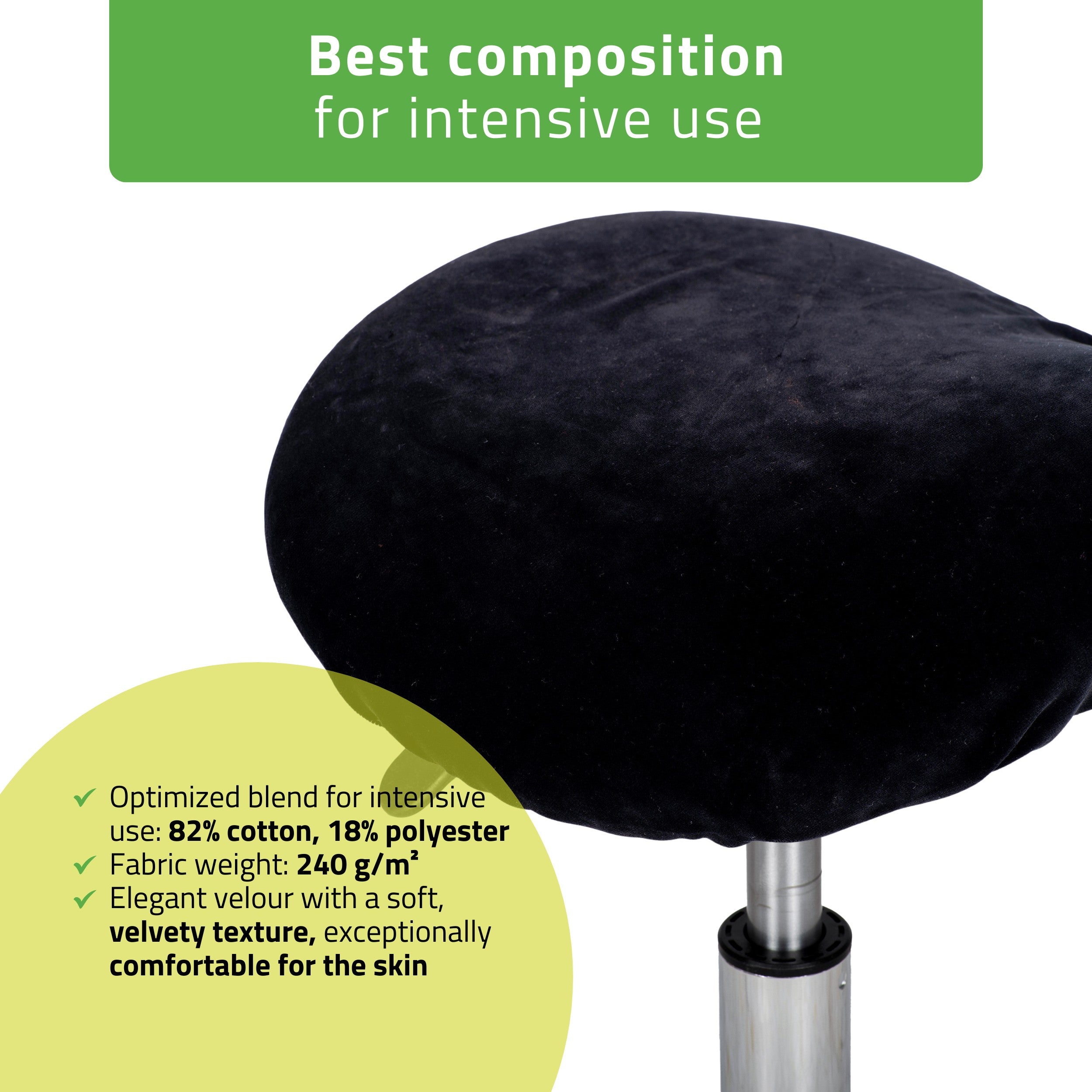 -2-Velour cover with elastic for stool, black-2