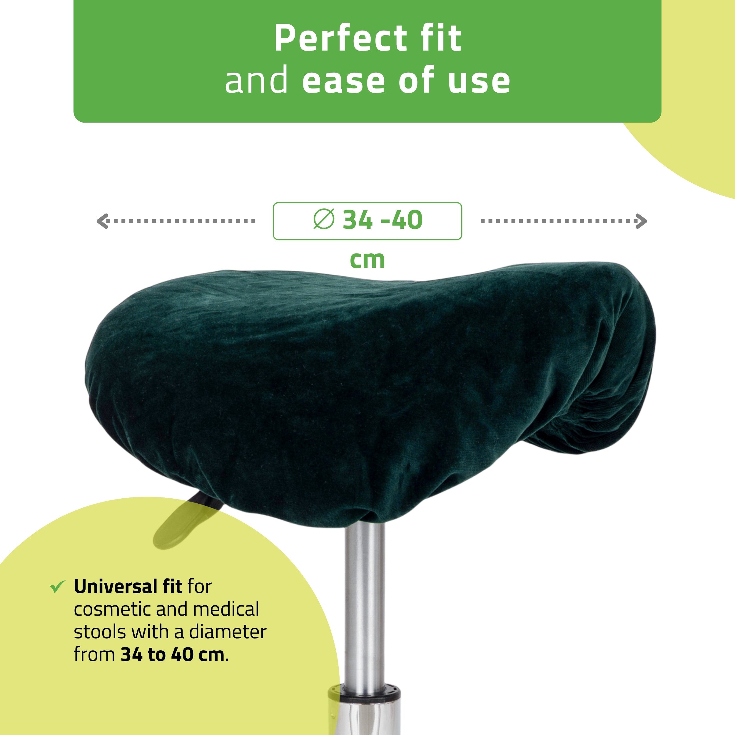-1-Velour cover with elastic for stool, bottle green-1