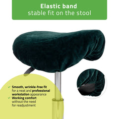-3-Velour cover with elastic for stool, bottle green-3