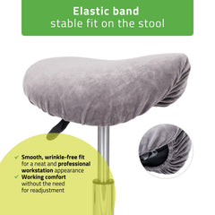 -3-Velour cover with elastic for stool, graphite-3