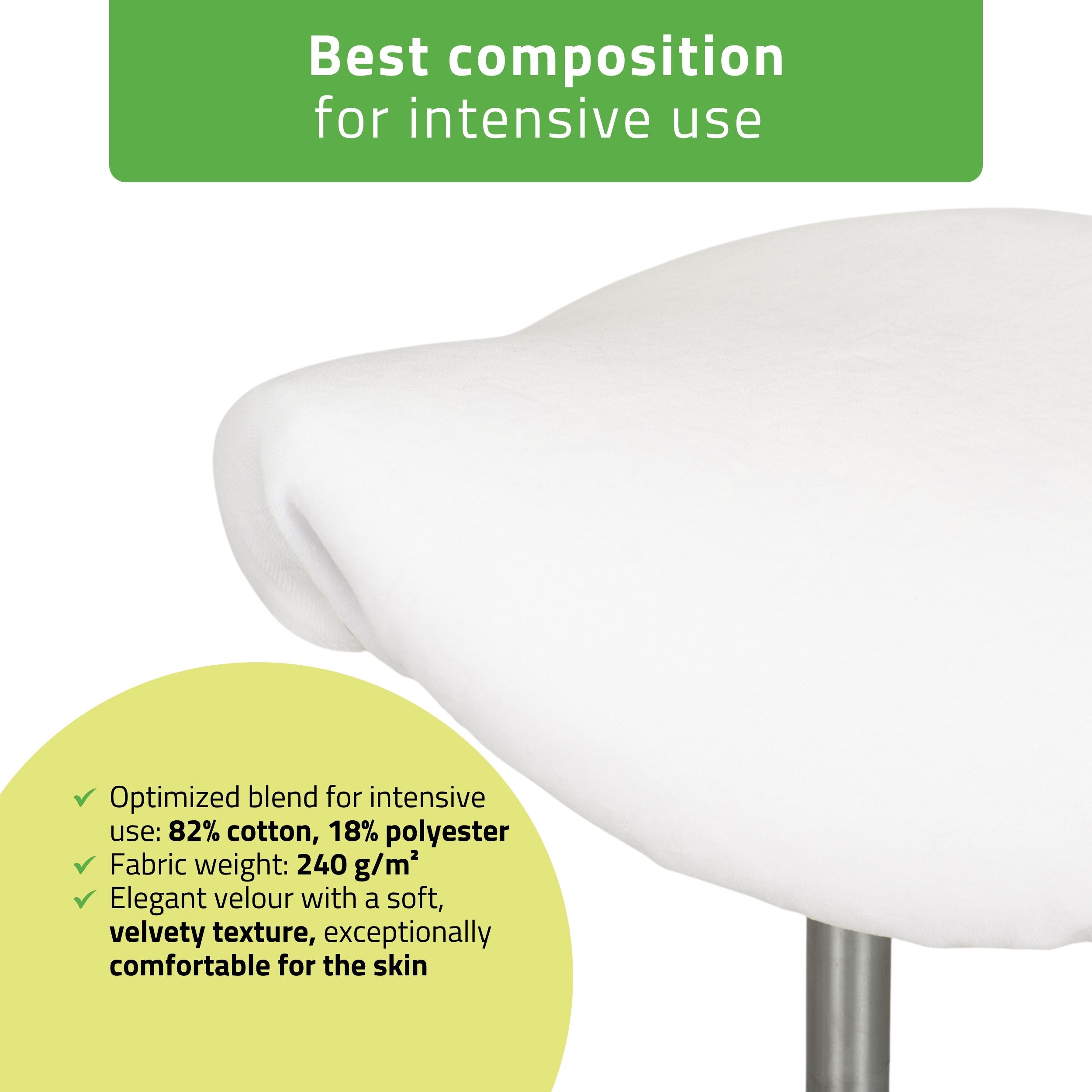 -2-Velour cover with elastic for stool, white-2