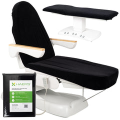 --Velour sheet with elastic and ties for cosmetic chair, black-