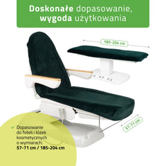 -1-Velour sheet with elastic and ties for cosmetic chair, black-1