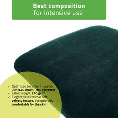 -2-Velour sheet with elastic and ties for cosmetic chair, bottle green-2