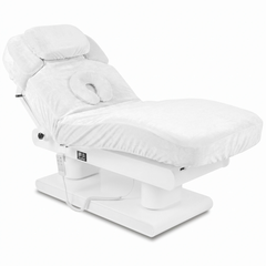 --White velour fitted sheet ETERNA | Habys-