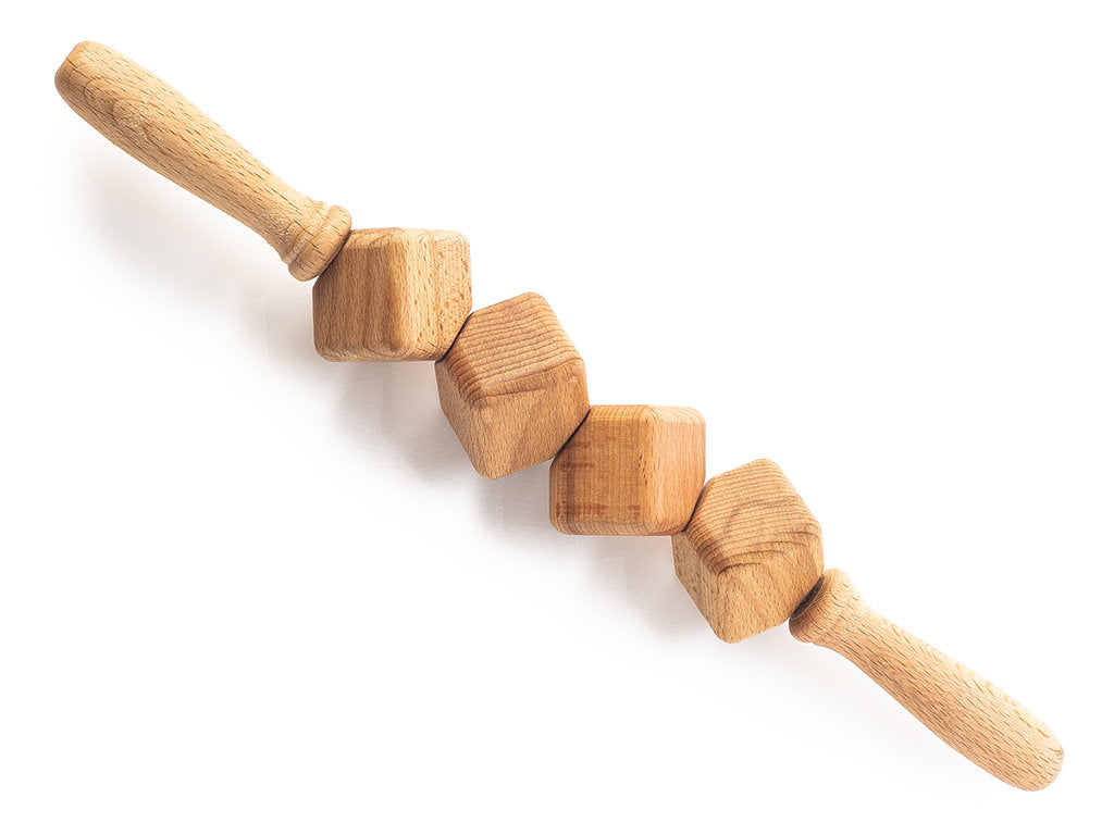 --Wooden massage roller, cube-