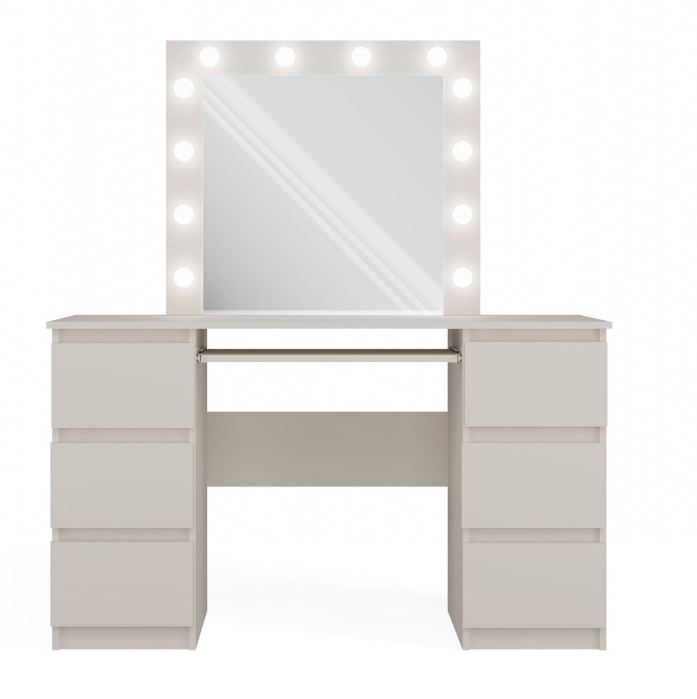 3-Zestaw Toaletka KUBA + LUSTRO MARINA KASZMIR BEŻ-3