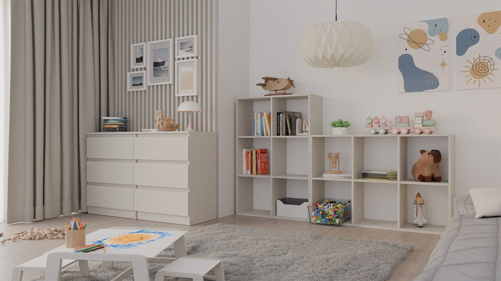 4-Regał Malax 2X3 KASZMIR BEŻ-4