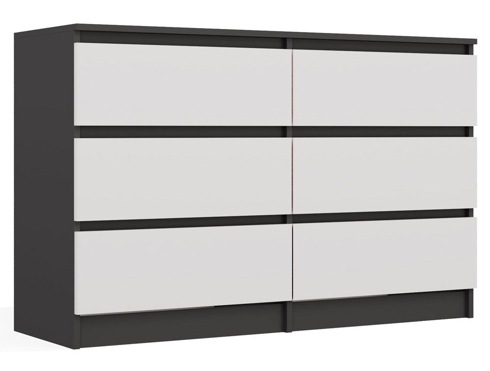 1-Komoda Malwa M6 120 ANTRACYT / BIAŁY-1