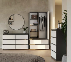 3-Komoda Malwa M6 120 ANTRACYT / BIAŁY-3