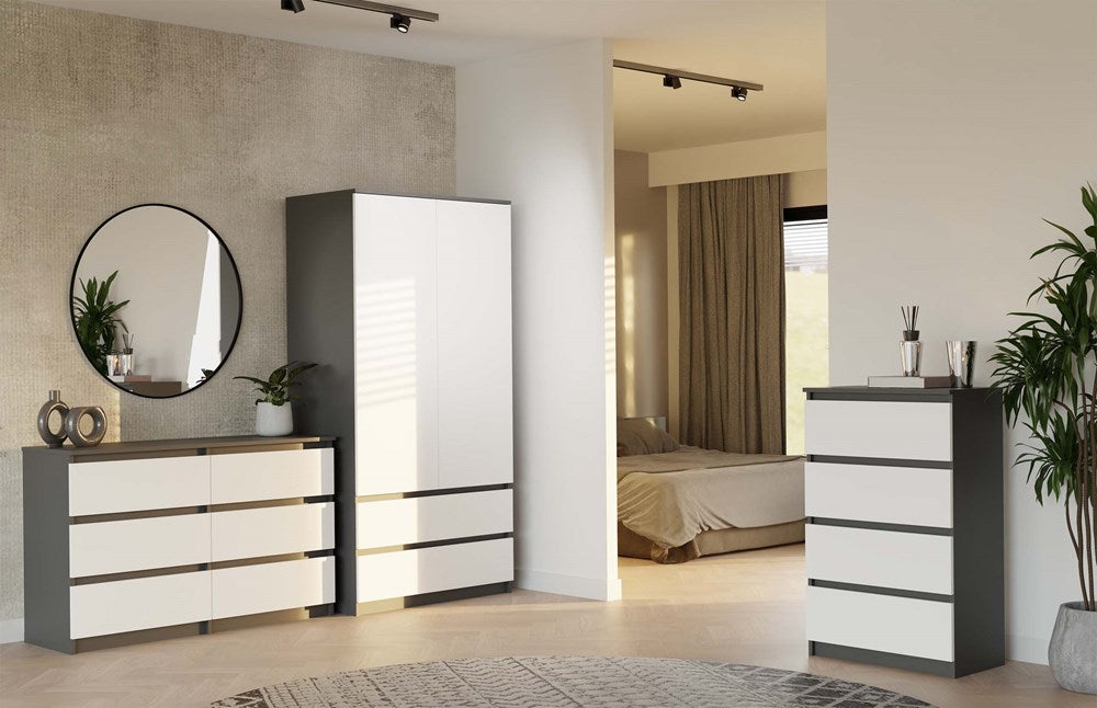 8-Komoda Malwa M6 120 ANTRACYT / BIAŁY-8