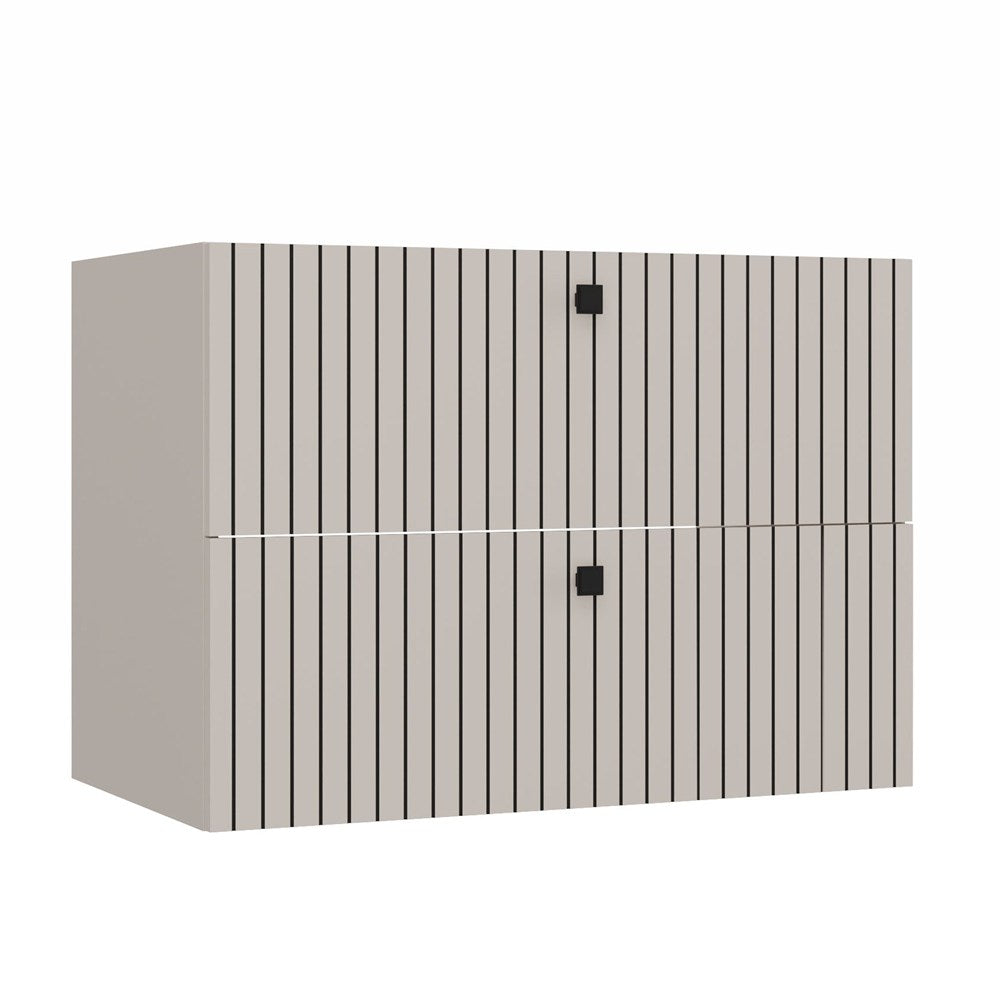 WASHBASIN CABINET TIGO 80 2S CASHMERE 2 DRAWERS RIBBED FRONT WALL-MOUNTED