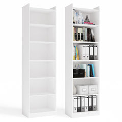 ESTANTERÍA RIMINI 50 Cm 7 Estantes Para Libros Archivadores Para Oficina BLANCO