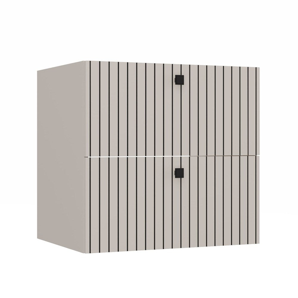 WASHBASIN CABINET TIGO 60 2S CASHMERE 2 DRAWERS GROOVED FRONT WALL-MOUNTED