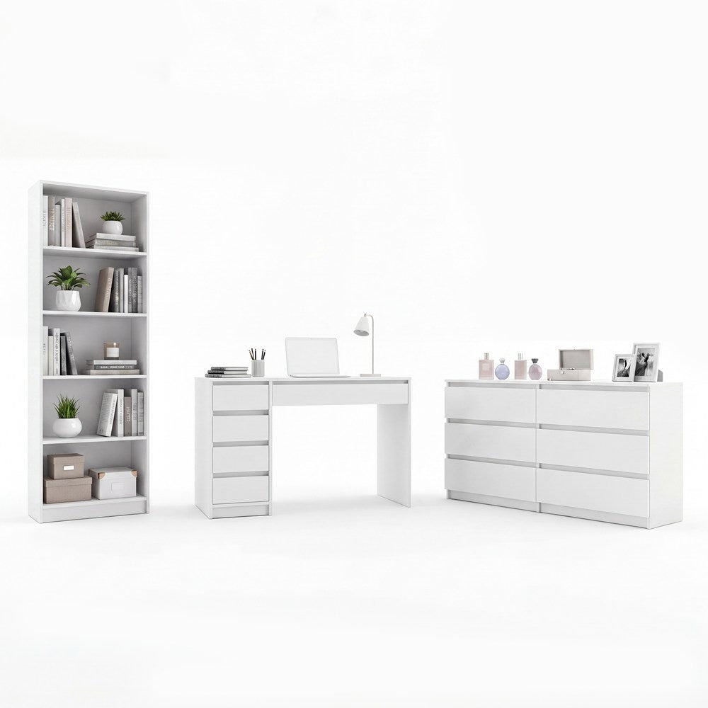 Office Furniture Set Desk Arto + Chest of Drawers Malwa M6 + Shelf R60 WHITE for Office Room