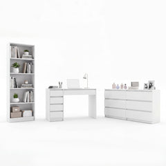 Office Furniture Set Desk Arto + Chest of Drawers Malwa M6 + Shelf R60 WHITE for Office Room