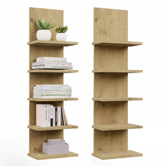 Hanging Shelf R5P 5 Shelves for Books for Office Living Room Children's Room OAK ARTISAN