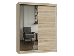 Iga Wardrobe 160 A/C SONOMA OAK 1 x Mirror with Grids For Bedroom Hallway