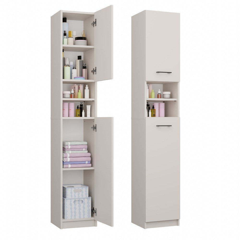 1-Szafka Łazienkowa Słupek 32 cm MARBELA 1.0 Regał Słupek 2 Drzwi KASZMIR BEŻ-1