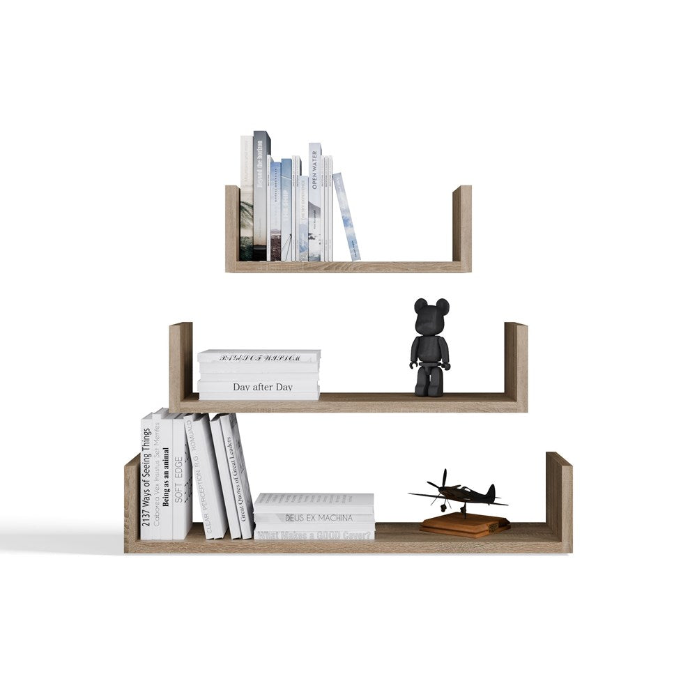 6-Regał Ścienny Wiszący MOBI 3P DĄB SONOMA-6