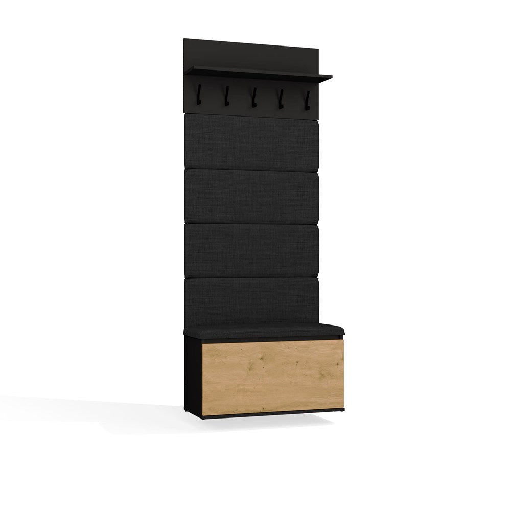 9-Wieszak + Szafka LIOR CZERŃ / DĄB ARTISAN Do Przedpokoju-9