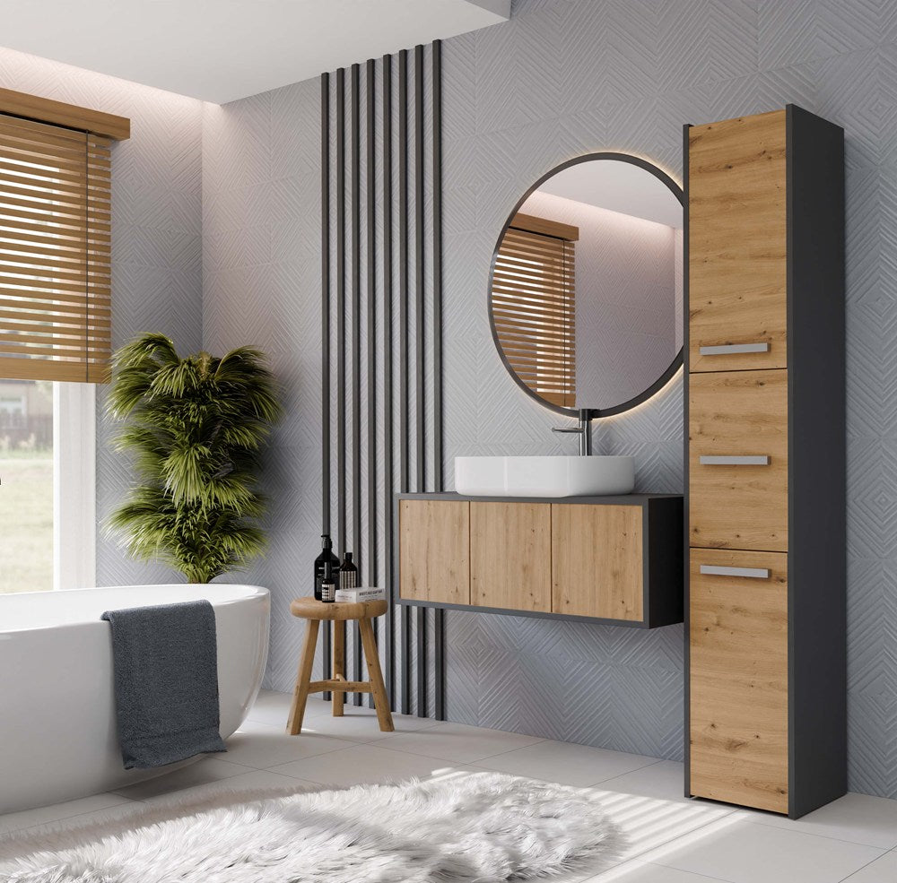 6-Słupek łazienkowy Sara S33 ANTRACYT DĄB ARTISAN-6