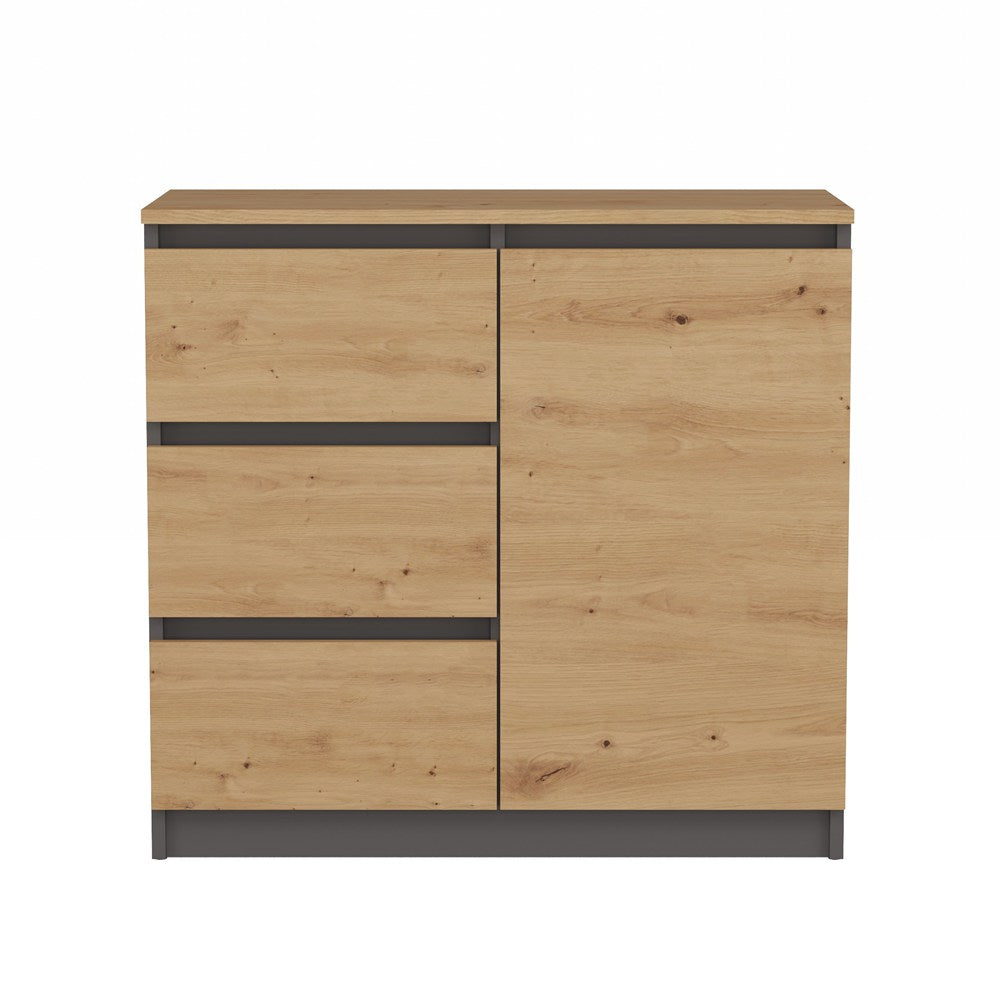 4-Komoda Malwa 1D3S/BA ANTRACYT DĄB ARTISAN-4