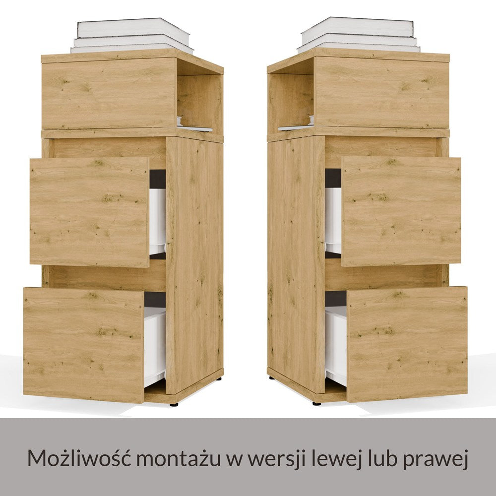 7-Szafka Nocna YORK Stolik Nocny Półka 2 Szuflady Do Sypialni DĄB ARTISAN-7