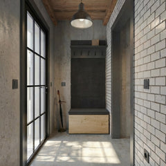 2-Wieszak + Szafka LIOR CZERŃ / DĄB ARTISAN Do Przedpokoju-2