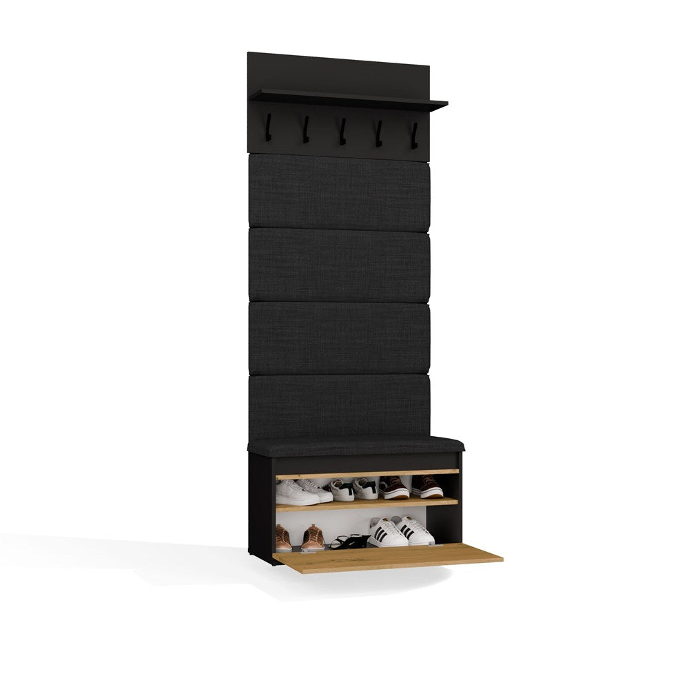 10-Wieszak + Szafka LIOR CZERŃ / DĄB ARTISAN Do Przedpokoju-10