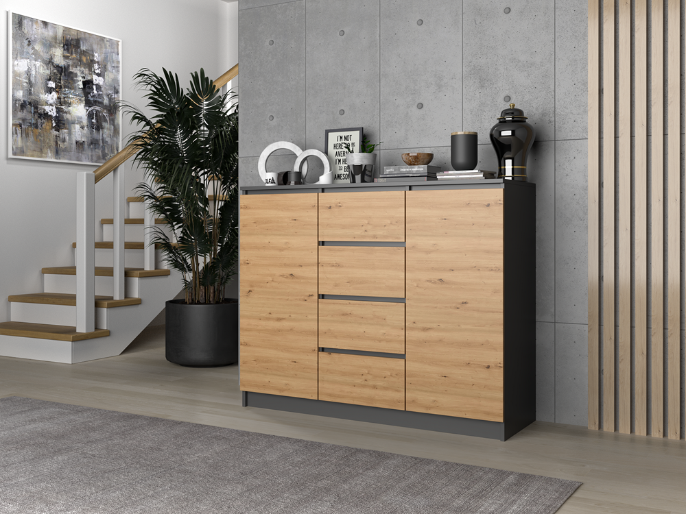 4-Komoda Malwa 2D4S 120 ANTRACYT DĄB ARTISAN-4