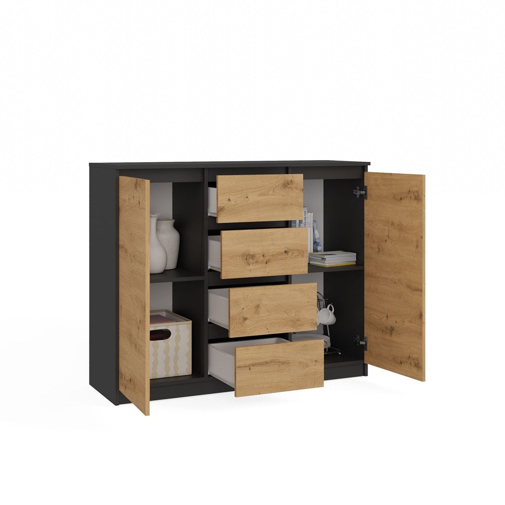 6-Komoda Malwa 2D4S 120 ANTRACYT DĄB ARTISAN-6