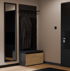 3-Wieszak + Szafka LIOR CZERŃ / DĄB ARTISAN Do Przedpokoju-3