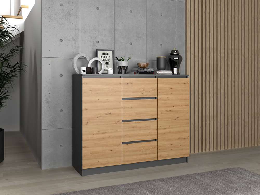 2-Komoda Malwa 2D4S 120 ANTRACYT DĄB ARTISAN-2
