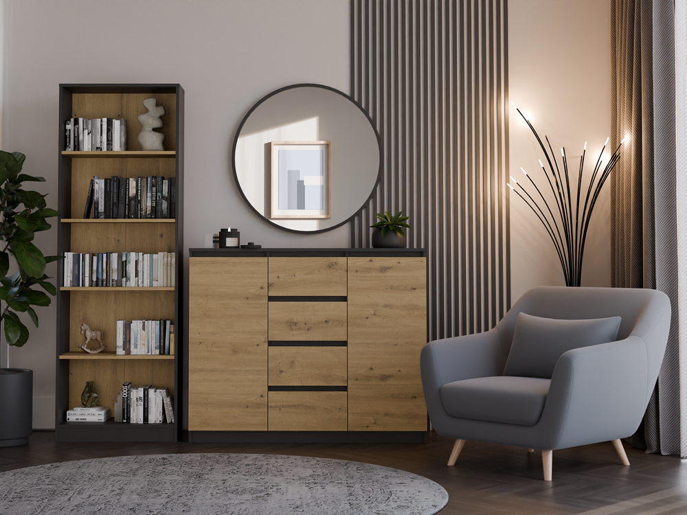 5-Komoda Malwa 2D4S 120 ANTRACYT DĄB ARTISAN-5