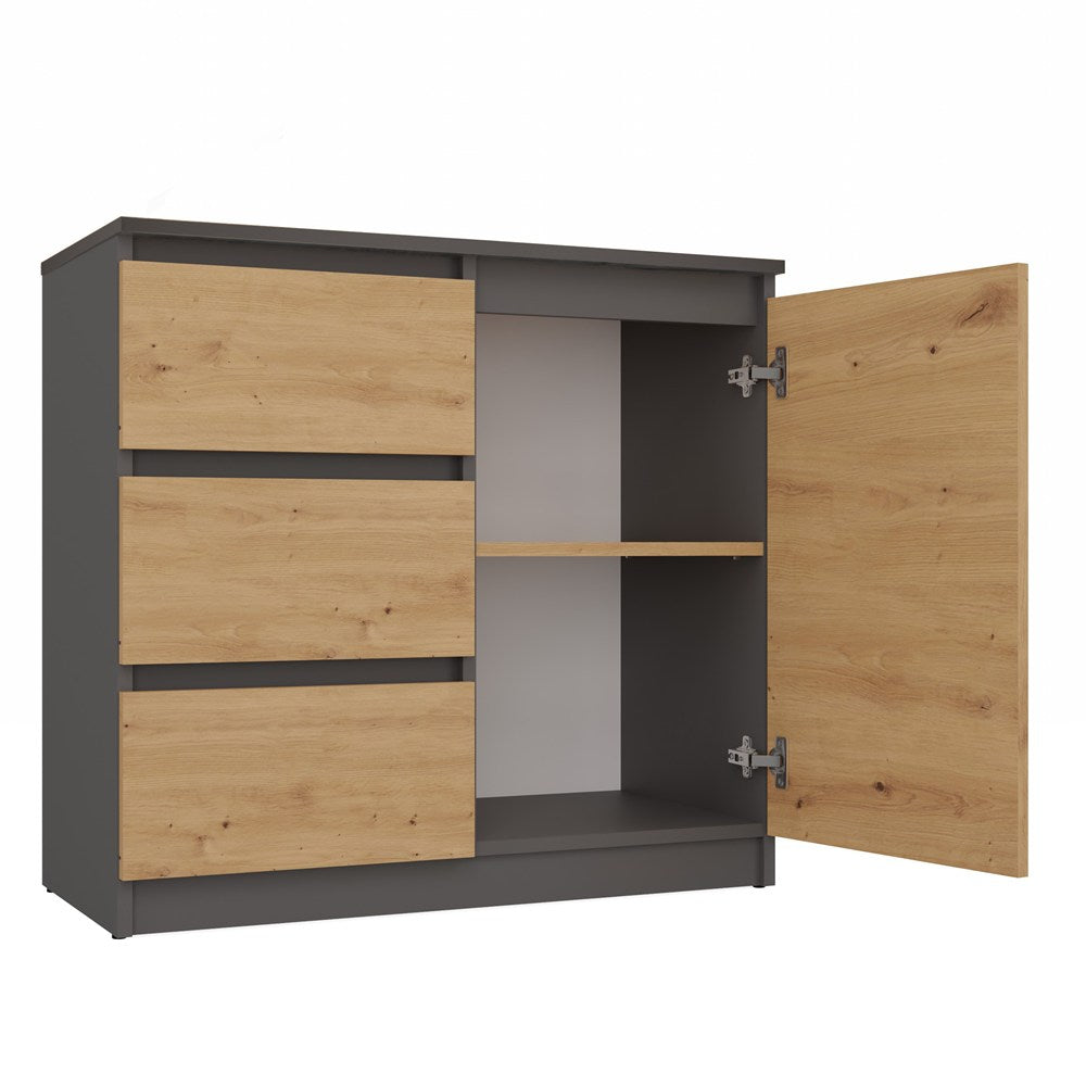 3-Komoda Malwa 1D3S ANTRACYT DĄB ARTISAN-3