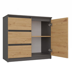 3-Komoda Malwa 1D3S ANTRACYT DĄB ARTISAN-3