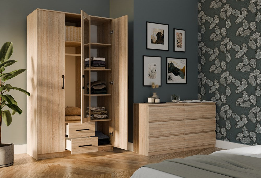 3-Szafa Romana 120 z Lustrem DĄB SONOMA-3