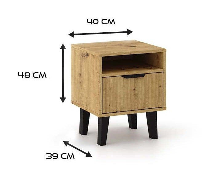 3-Szafka nocna Scandi 1S SLIM DĄB ARTISAN-3