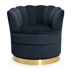 SISI swivel armchair - navy blue / gold