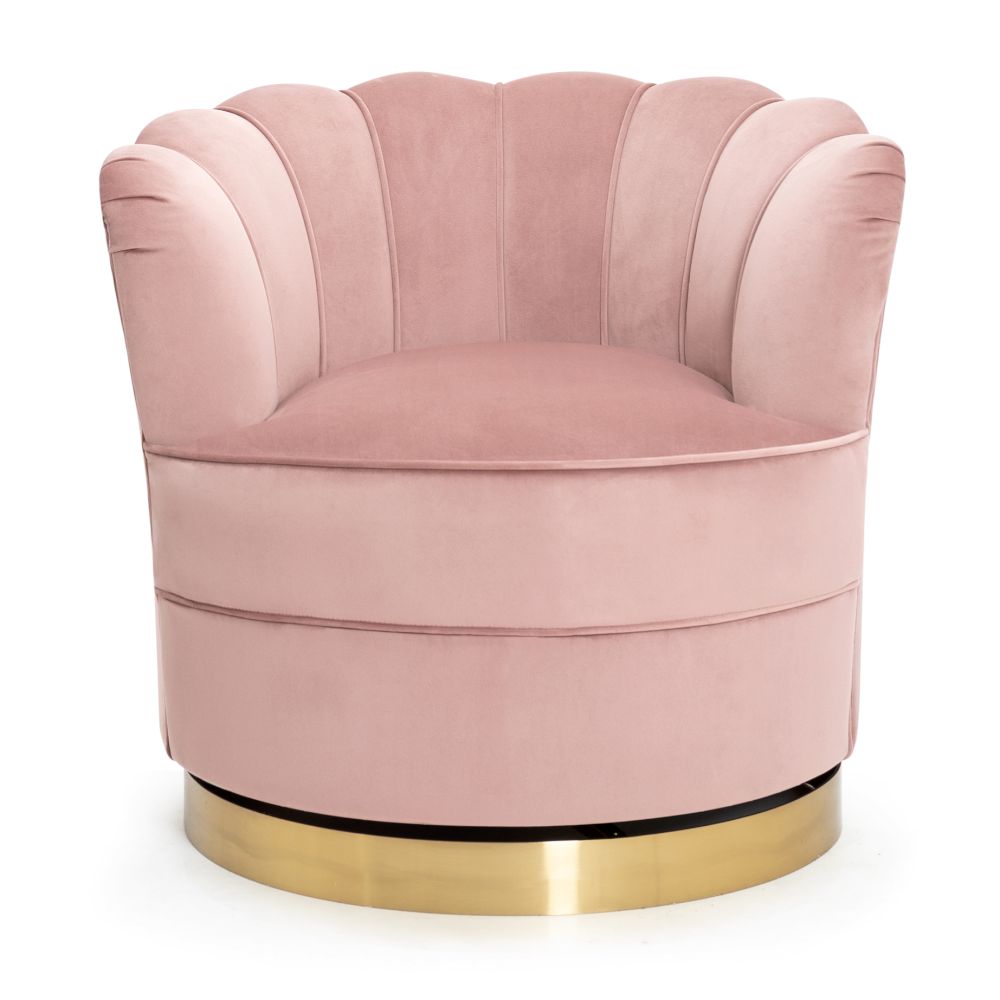 SISI swivel armchair - light pink / gold