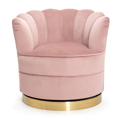 SISI swivel armchair - light pink / gold