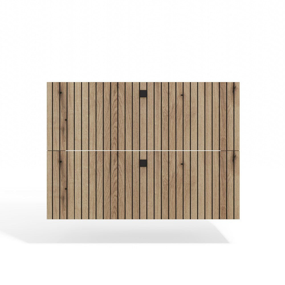 12-SZAFKA POD UMYWALKĘ TIGO 80 2S DĄB EVOKE 2 SZUFLADY RYFLOWANY FRONT WISZĄCA-12